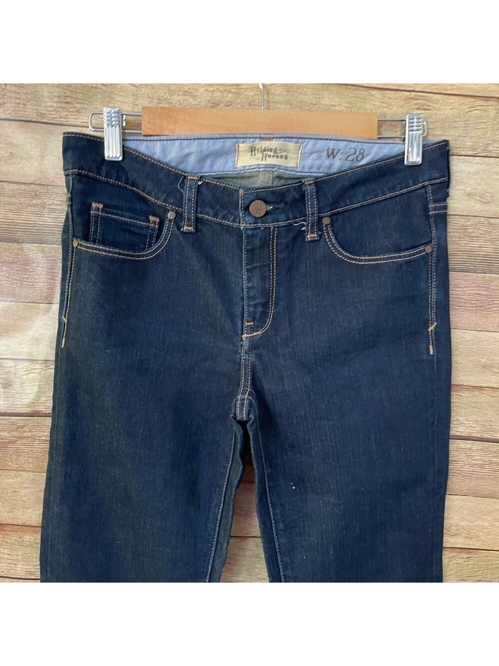 ANTHROPOLOGIE Holding Horses Women’s Dark Wash Straight Denim Jeans Size: 28 - Picture 5 of 8